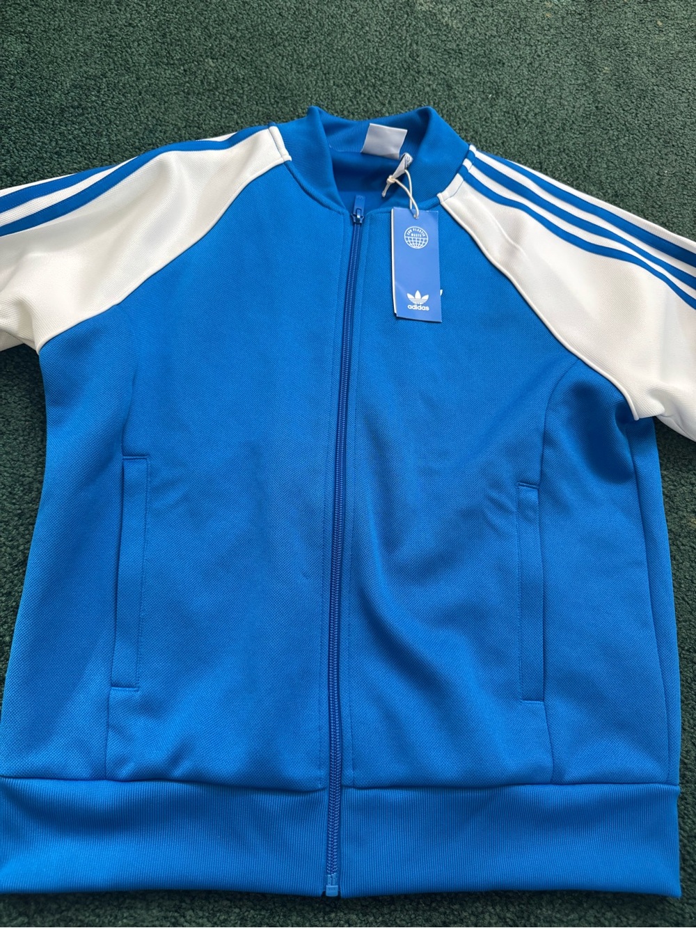 adidas Kids Royal Blue Track Jacket with White Shoulder Panels
